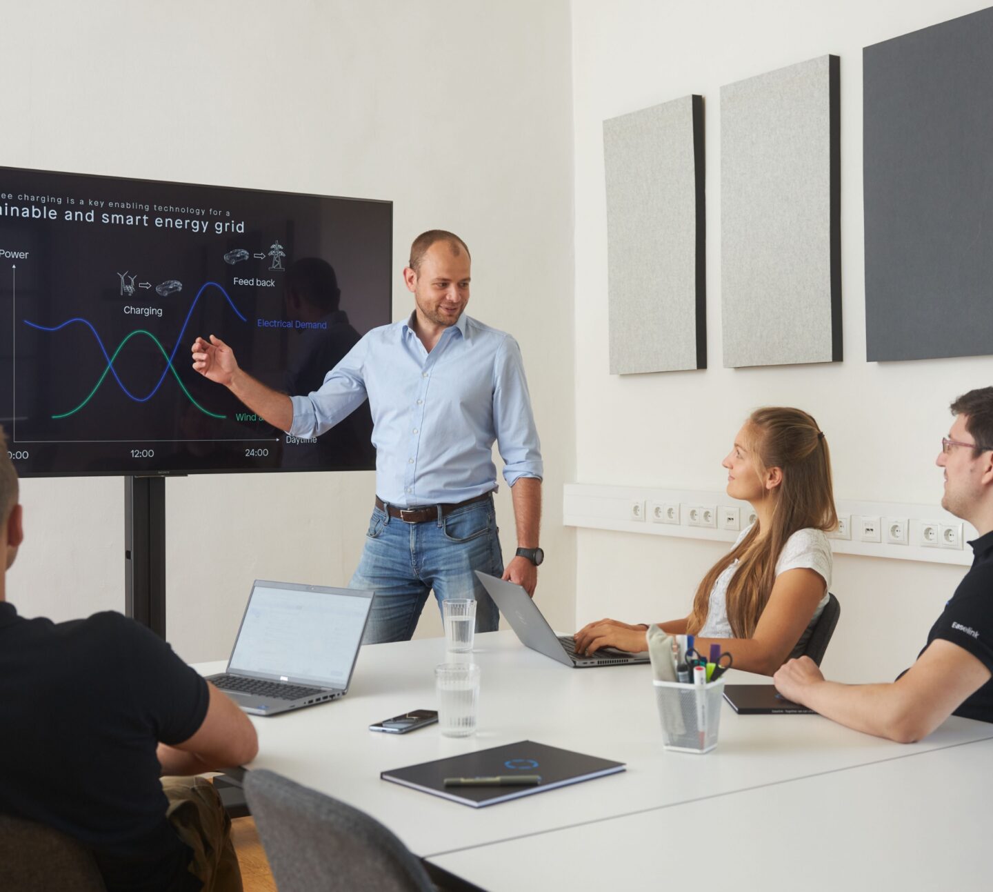 Easelink employees in a meeting